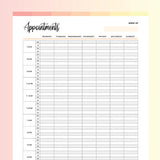 Appointment Planer Printable - Flame
