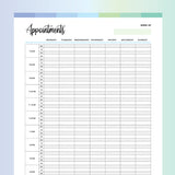 Appointment Planer Printable - Ocean