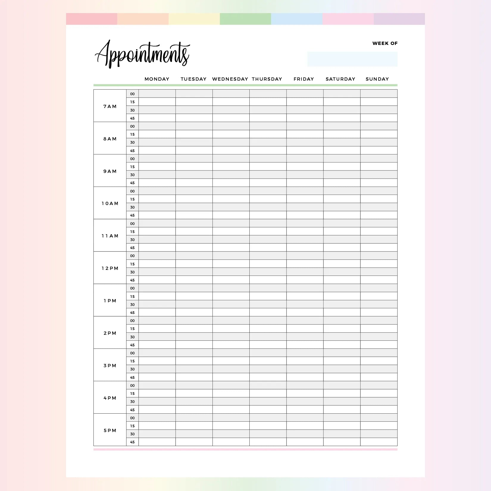 Daily Appointment Planner Free Printable Daily Appointment Planner Free Printable