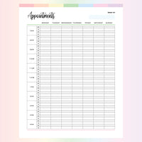 Appointment Planer Printable