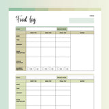Baby Food Log Template - Forrest