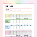 Baby Kick Counter Chart - Rainbow