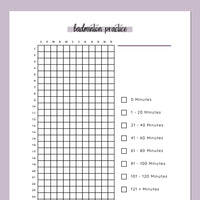 Badminton Practice Journal  - Purple