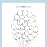 Balloon Mood Journal Template - Blue