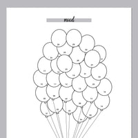 Balloon Mood Journal Template - Grey