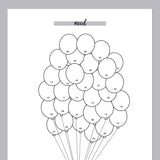Balloon Mood Journal Template - Grey