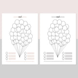 Balloon Mood Journal Template - Light Brown and Light Grey