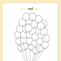 Balloon Mood Journal Template - Yellow