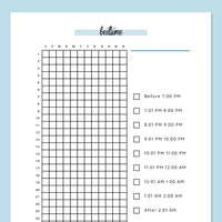 Bed Time Tracking Journal  - Blue