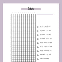 Bed Time Tracking Journal  - Purple