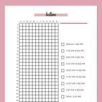 Bed Time Tracking Journal  - Red