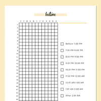 Bed Time Tracking Journal  - Yellow