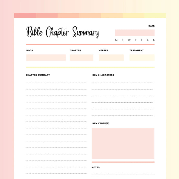 Printable Bible Note Taking Sheets