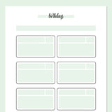 Birthday Tracker Journal Template - Green