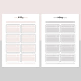 Birthday Tracker Journal Template - Light Brown and Light Grey