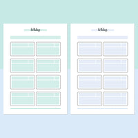 Birthday Tracker Journal Template - Teal and Light Blue