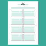 Birthday Tracker Journal Template - Version 1 Full Page View