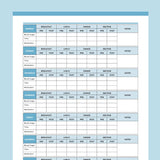 Blood Glucose Chart PDF - Blue