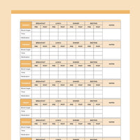 Blood Glucose Chart PDF - Orange