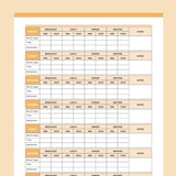 Blood Glucose Chart PDF - Orange