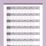 Blood Glucose Chart PDF - Purple