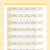Blood Glucose Chart PDF - Yellow