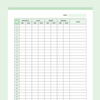 Blood Pressure Recording Chart Printable - Green