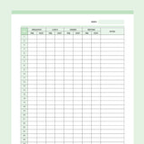 Blood Pressure Recording Chart Printable - Green