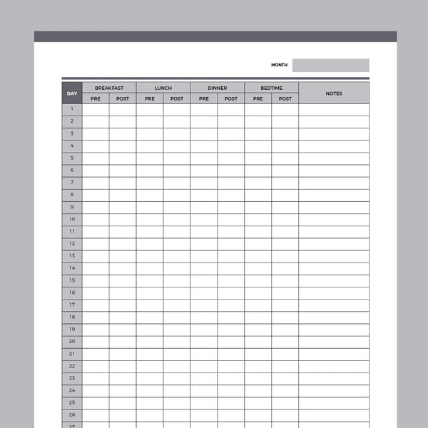blood-glucose-recording-chart-printable-a4-us-letter-sizes-instant-download-printable-plan-print-land for Large Print Monthly Free Printable Blood Sugar Log Sheet Blood Glucose Recording Chart Printable | A4 & US Letter Sizes | Instant Download Printable – Plan Print Land for Large Print Monthly Free Printable Blood Sugar Log Sheet