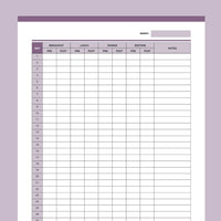 Blood Pressure Recording Chart Printable - Purple