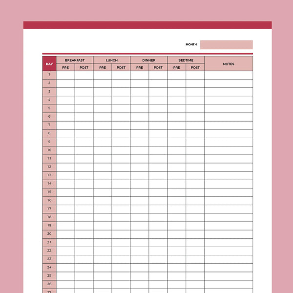 Blood Glucose Recording Chart Printable | A4 & US Letter Sizes | Instant Download Printable – Plan Print Land blood-glucose-recording-chart-printable-a4-us-letter-sizes-instant-download-printable-plan-print-land