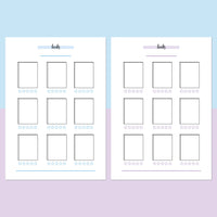 Book Tracker Journal Template - Aqua and Light Purple