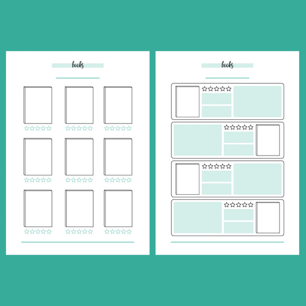 Book Tracker Journal Template - 2 Version Overview