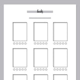 Book Tracker Journal Template - Grey