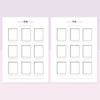 Book Tracker Journal Template - Lavendar and Bright Pink