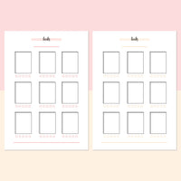 Book Tracker Journal Template - Salmon Red and Bright Orange