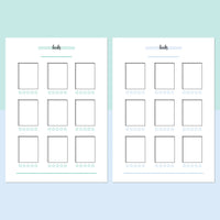 Book Tracker Journal Template - Teal and Light Blue