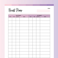 Breast Pump Record PDF - Fruity