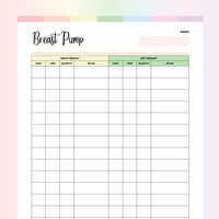 Breast Pump Record PDF - Rainbow