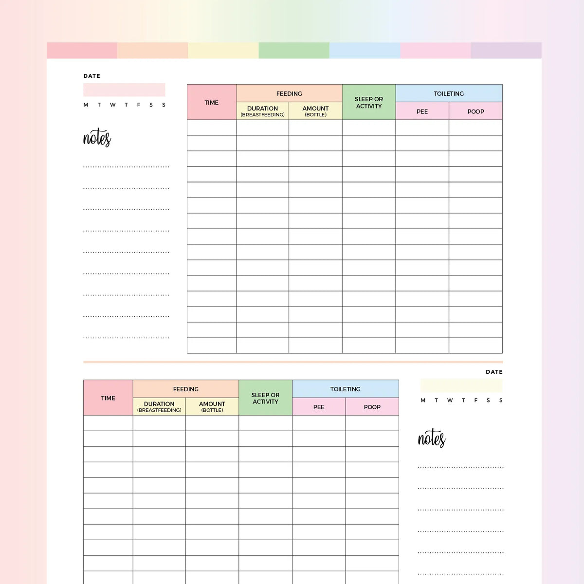 Breastfeeding Tracker Printable PDF | A4 & US Letter Sizes | Instant ...