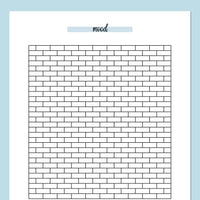 Brick Wall Mood Journal Template - Blue