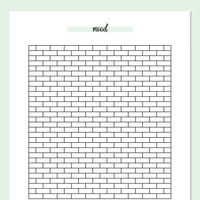 Brick Wall Mood Journal Template - Green