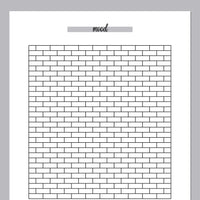 Brick Wall Mood Journal Template - Grey