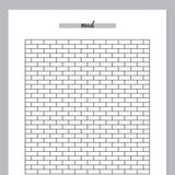 Brick Wall Mood Journal Template - Grey