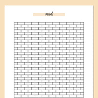 Brick Wall Mood Journal Template - Orange