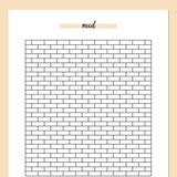 Brick Wall Mood Journal Template - Orange