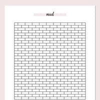 Brick Wall Mood Journal Template - Pink