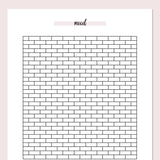 Brick Wall Mood Journal Template - Pink