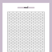 Brick Wall Mood Journal Template - Purple