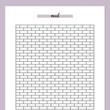 Brick Wall Mood Journal Template - Purple